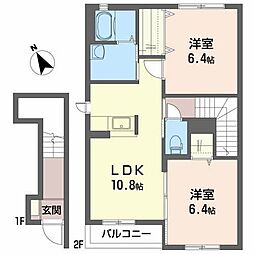 パークヒル25A 2LDKの間取図画像
