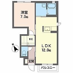 パークヒル25A 1LDKの間取図画像