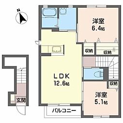 ソリアード大美林 2LDKの間取図画像