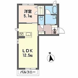 ボヌール・ライト 1LDKの間取図画像