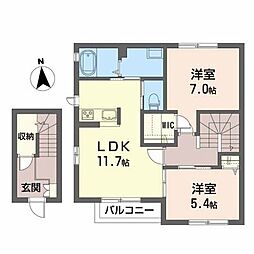 シャーメゾン神町北 2LDKの間取図画像