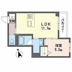 シャーメゾン コア八日町 1LDKの間取図画像