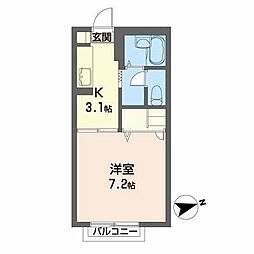エトワール七日町 1Kの間取図画像