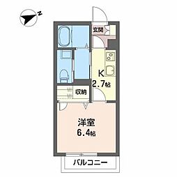 シャーメゾンKaReN 1Kの間取図画像