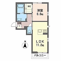 シャーメゾンアリスト 1LDKの間取図画像
