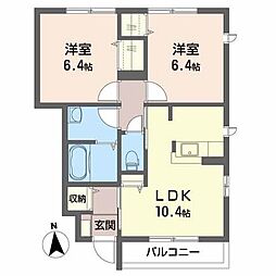 ポエートコンセールA 2LDKの間取図画像