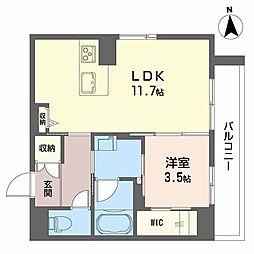 シャーメゾン ココ・アリエッタ 1LDKの間取図画像