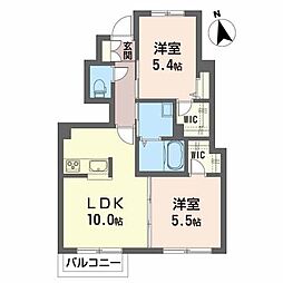 シャーメゾンK 2LDKの間取図画像