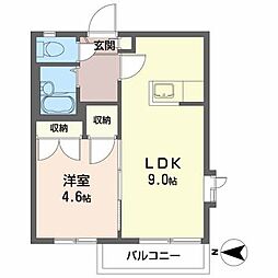 ディアス・田園G 1LDKの間取図画像
