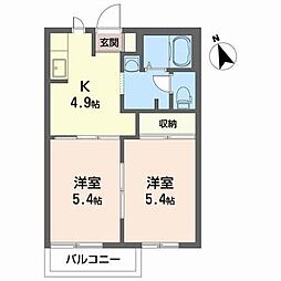 コートラックスA 2Kの間取図画像