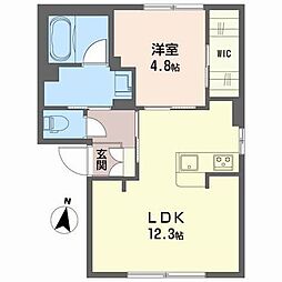 ガーデンホームズC 1LDKの間取図画像