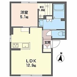 ガーデンホームズC 1LDKの間取図画像