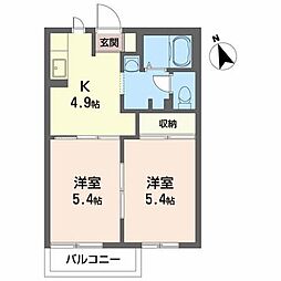 コートラックスA 2Kの間取図画像
