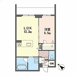 グランメゾン盛岡駅前I 1LDKの間取図画像
