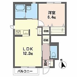 グリシーヌ 1LDKの間取図画像