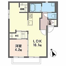 グランシード三ツ割B 1LDKの間取図画像