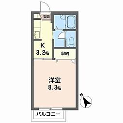 ロイヤルヒルズ山岸 1Kの間取図画像