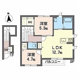 ソワサントゥディザンA 2LDKの間取図画像