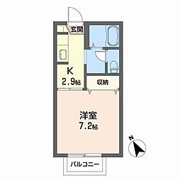 カオリーモ青山A 1Kの間取図画像