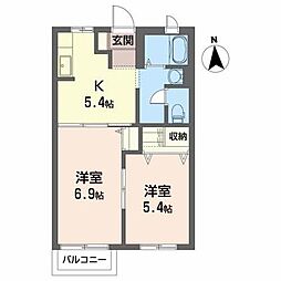 ハイツタカQ 2Kの間取図画像