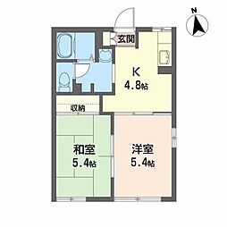 ディアス-北田C 2Kの間取図画像