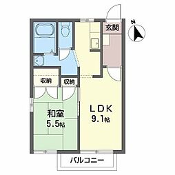 ディアス-北田A 1LDKの間取図画像