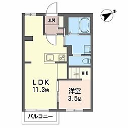 ビューハイツ南町A 1LDKの間取図画像