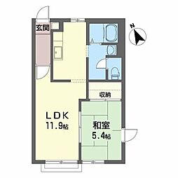 オペラハウス日高H 1LDKの間取図画像