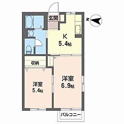 プレザントハウスM-V 2Kの間取図画像
