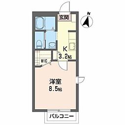 M常盤台 1Kの間取図画像