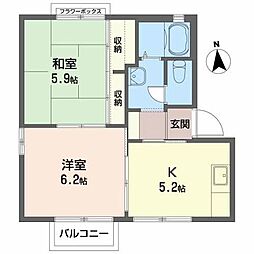 ディアスグレイス 2Kの間取図画像