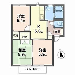 アークガーデン広面 3Kの間取図画像