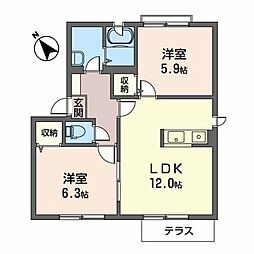 間取図画像 2LDK