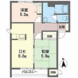 ボナールA 2DKの間取図画像