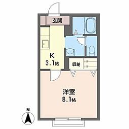 シャーメゾンG.L. 1Kの間取図画像