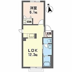 シャーメゾンピノ 1LDKの間取図画像