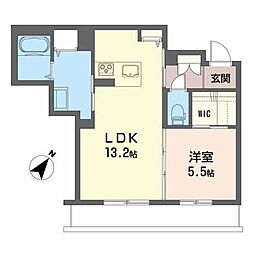 シティプラザ代官町C 1LDKの間取図画像