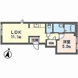 シャーメゾンルミエール 1LDKの間取図画像