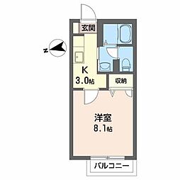 ドラゴンパークスF 1Kの間取図画像