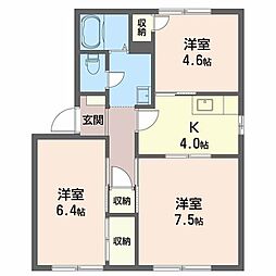 クリストフル江陽D 3Kの間取図画像