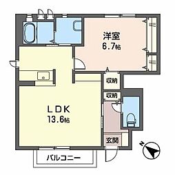 アルファー1 1LDKの間取図画像