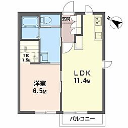 カーム 1LDKの間取図画像