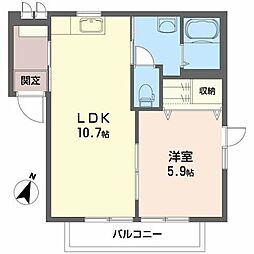 グランコートB 1LDKの間取図画像