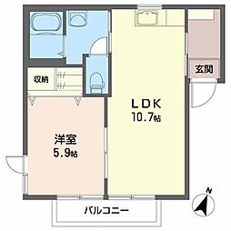 グランコートA 1LDKの間取図画像