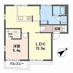 メープルコートA 1LDKの間取図画像