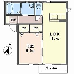 エターナルA 1LDKの間取図画像