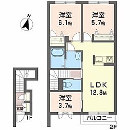 エクセレント3 2SLDKの間取図画像