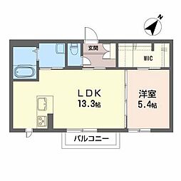 エクラシエ自由ケ丘 1LDKの間取図画像