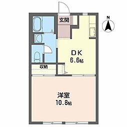 Y・Kハイツ 1DKの間取図画像