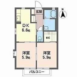 クランシューズ 2DKの間取図画像